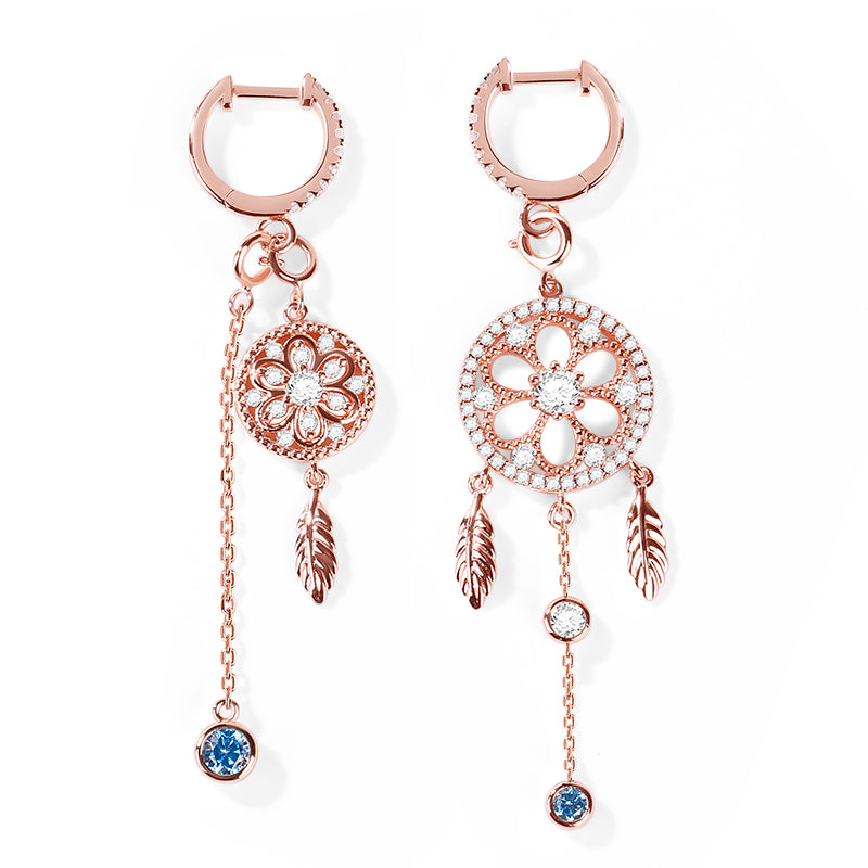 Gnoce "Infinite Shine" Dazzling 925 Sterling Silver 18k Rose Gold Plated Drop Earrings with Clear CZ Stones_1