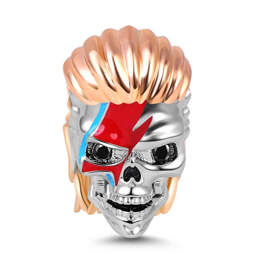 Gnoce "Everlasting Lightning" Rock Skull Charm Sterling Silver 18k Rose Gold Plated_1