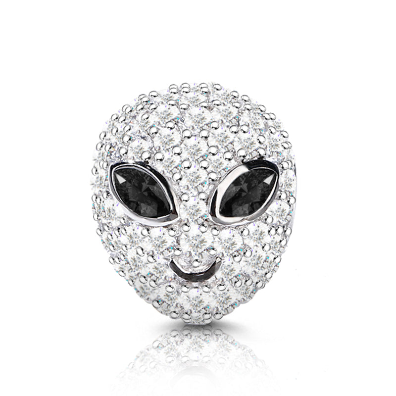 Gnoce "Explore the Unknown" Alien Charm Bead Sterling Silver With Cz_1