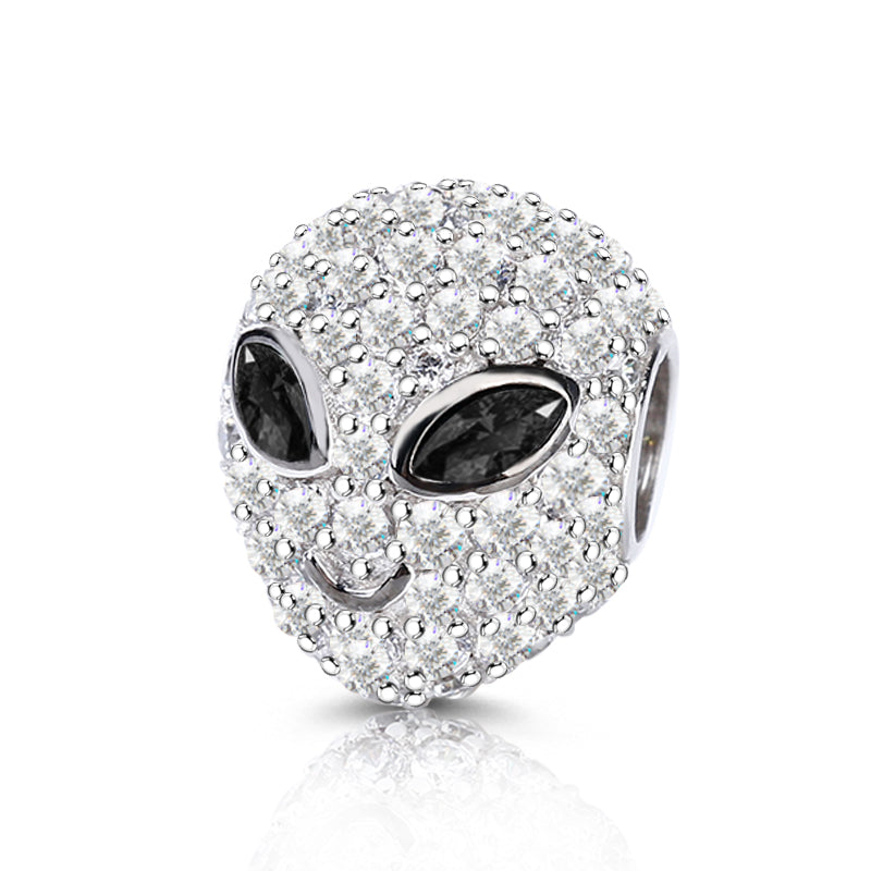 Gnoce "Explore the Unknown" Alien Charm Bead Sterling Silver With Cz_2
