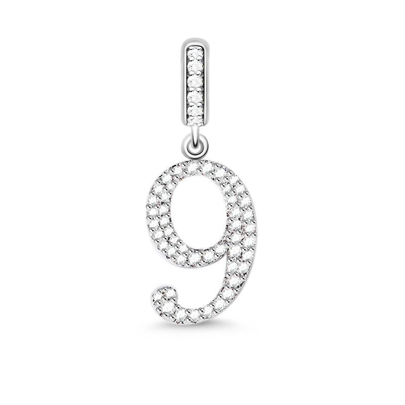 Gnoce "Moral Beauty" Nine Number Theme Silver Pendant For Bracelet or Necklace_1