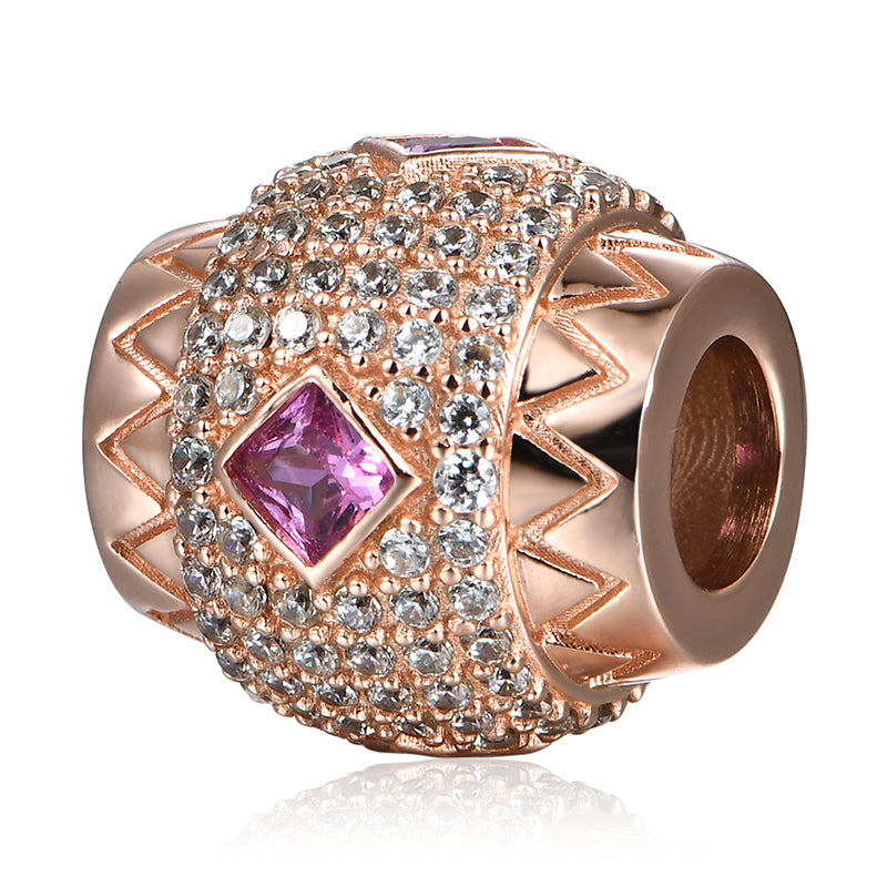 Gnoce "I Wish You Happy" Personalized 18K Rose Gold Plated Birthstone Charm 925 Sterling Silver Bead_2