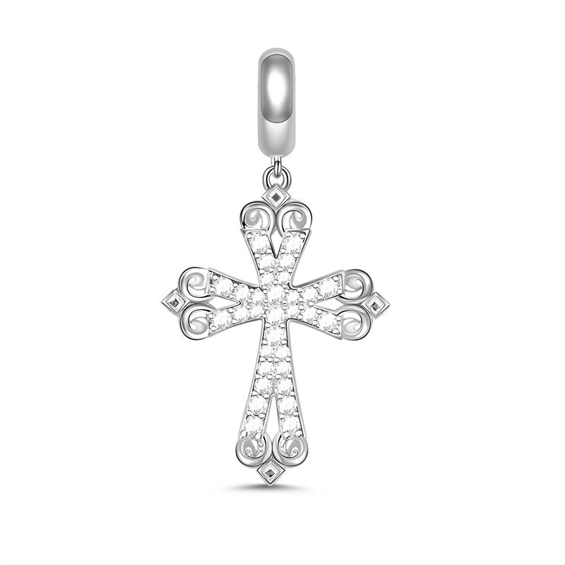 Gnoce "Amen, God Bless You" Jesus Cross Pendant Charms for Necklace with Zircon Stones_1