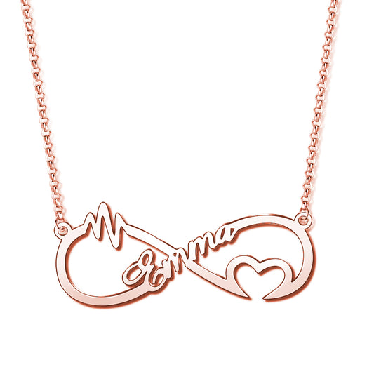 Gnoce "When Meet You" Personalized 925 Sterling Silver Infinity Necklace_1