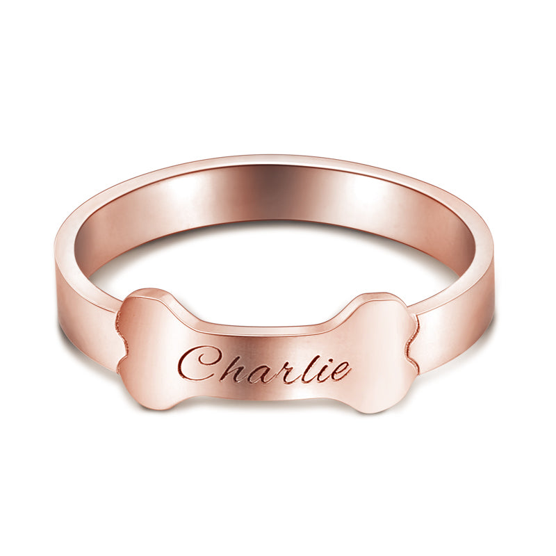 Gnoce "Pet love" Personalized Name Ring 925 Sterling Silver For Pet Lover_1