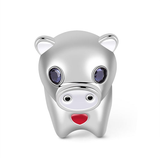 Gnoce "Bring You Happiness and Wealth" Pig-Shaped 925 Sterling Silver Charm Bead_1