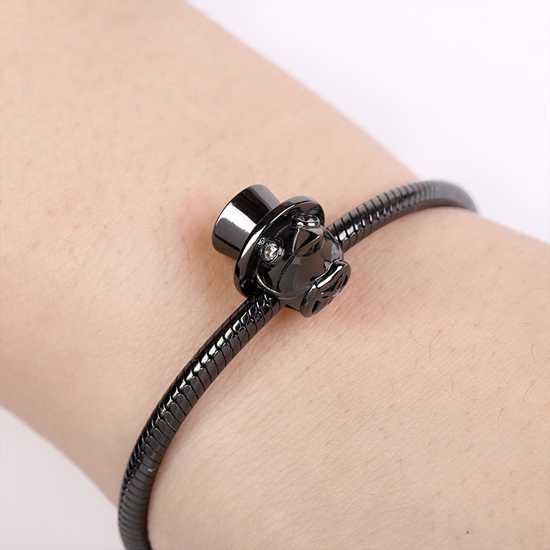 Gnoce "For Your Safety" Doctor Schnabel Charm Bead Sterling Silver with Black Plated_3