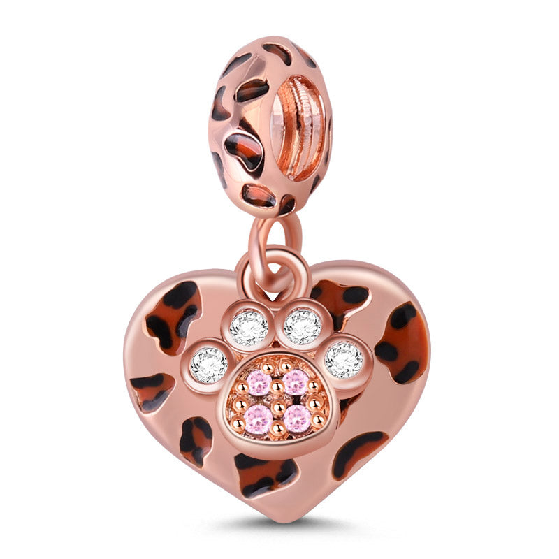 Gnoce "Share and Accompany" Pet Charm Bead Engravable Rose Gold Plated 925 Sterling Silver_2