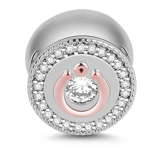 Gnoce "Surrounded By Love" 925 Sterling Silver Charm Bead inlaid with Shining CZ_1