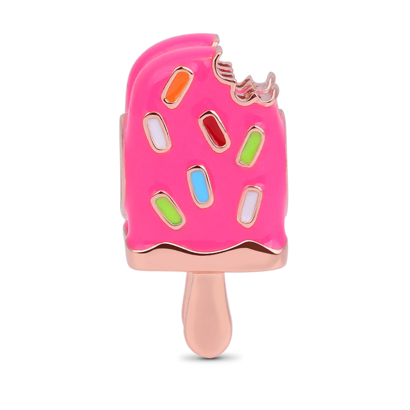 Gnoce "Luscious allurement " Popsicle Ice Cream Charm Bead Rose Gold Plated 925 Sterling Silver_1