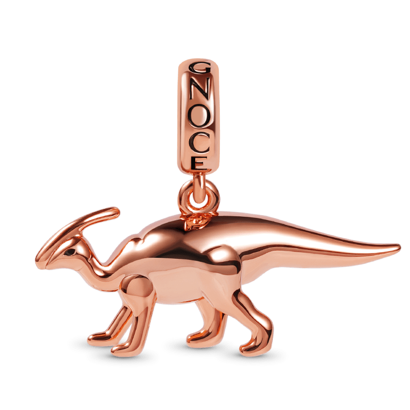 3 Colors Parasaurolophus Pendant Dangle Dinosaur Charm Sterling Silver /18K Gold /18K Rose Gold Plated for Dragon Lovers_2