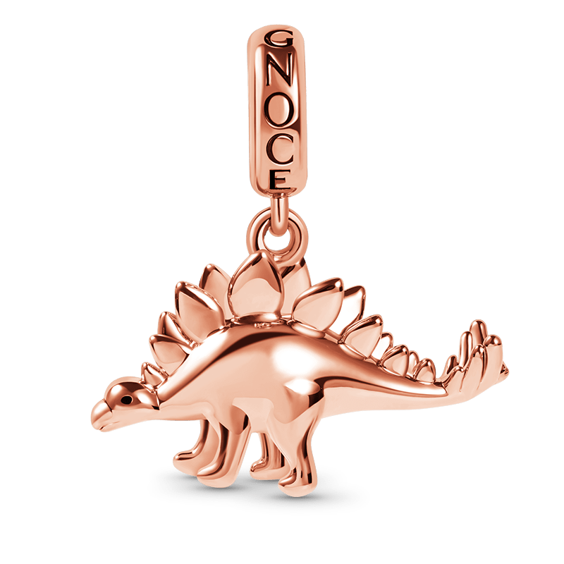 3 Colors Stegosaurus Pendant Dangle Dinosaur Charm Sterling Silver /18K Gold /18K Rose Gold Plated for Dragon Lovers_2