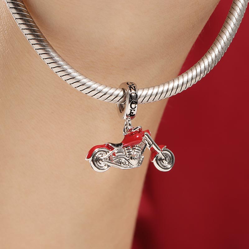 Motorcycle Pendant Dangle Charm Sterling Silver_3