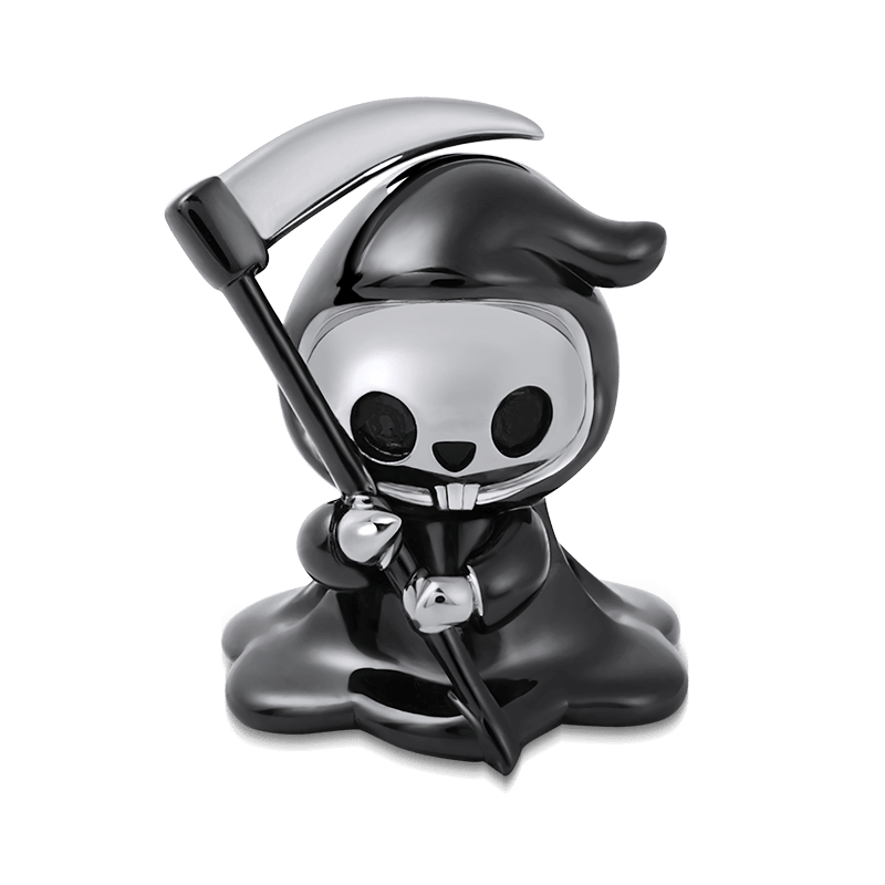 Grim Reaper Charm Bead Sterling Silver Black Plated_1