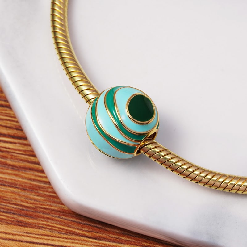 Uranus Charm Bead Sterling Silver 18K Gold Plated_2