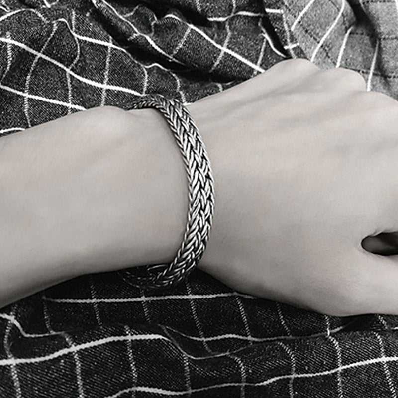 Men's Sterling Silver Hand-Woven Bracelet_4
