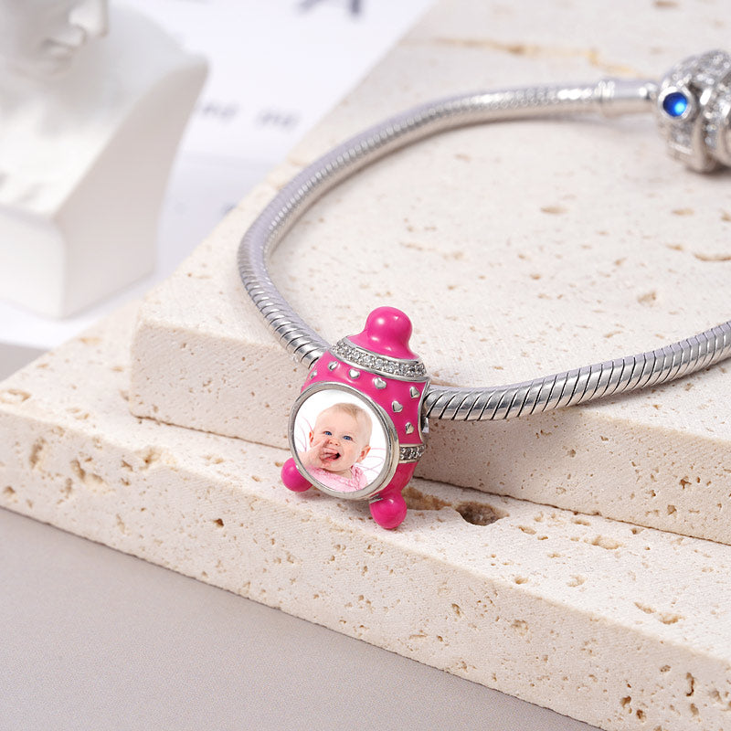 Baby Hat Personalized Photo Charm Bead Sterling Silver_2