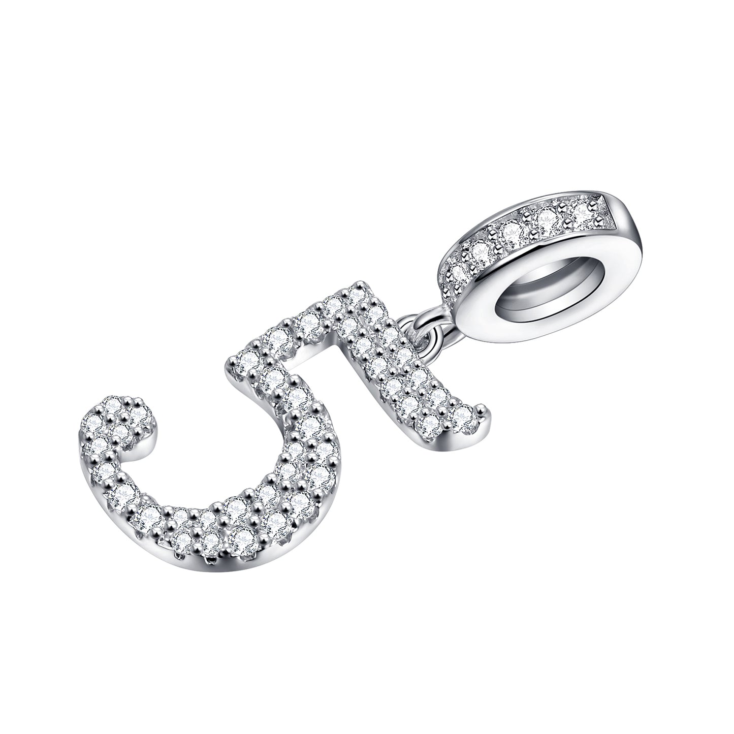 Gnoce "Give Me Five" Number Theme Number Five Silver Pendant For Bracelet or Necklace_2