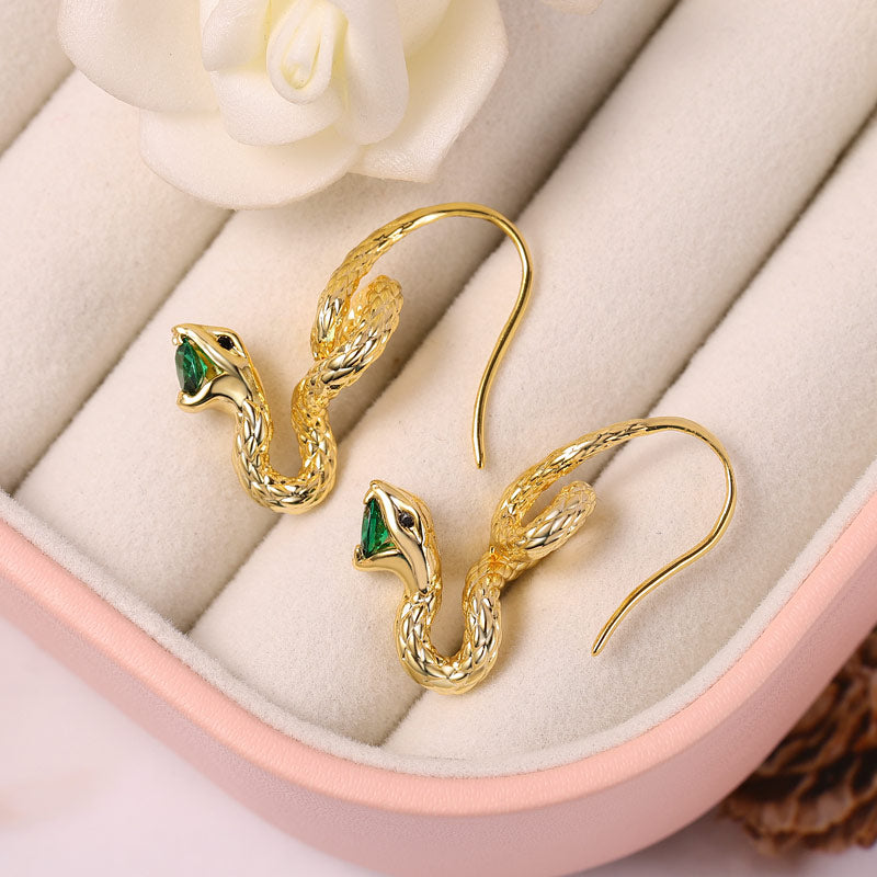 Golden Hunting Snake Drop Earrings with Gold Plated_2